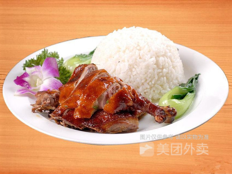 豉油鸡拼烧鸭饭图片