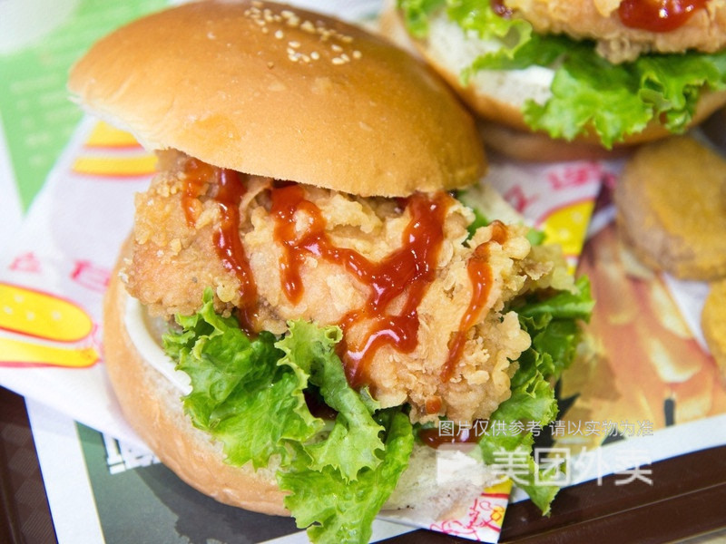 香酥鸡腿堡图片