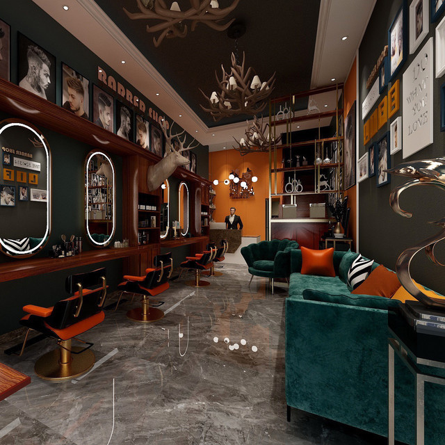 复古时光男士理发馆图片