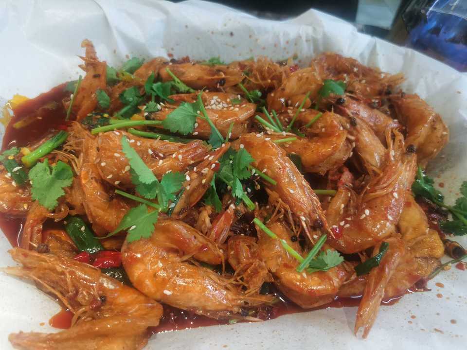 纸包鱿鱼香辣虾图片