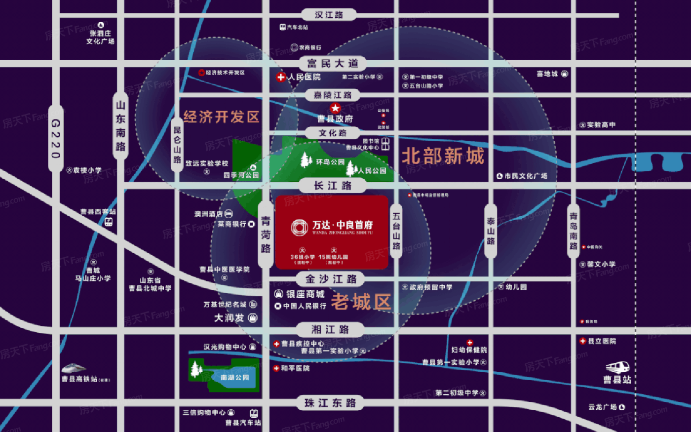 怎么去,怎么走,在哪,在哪里,在哪儿):菏泽市曹县湘江西路613号万达