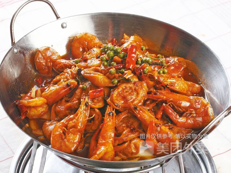 干锅肥肠虾图片