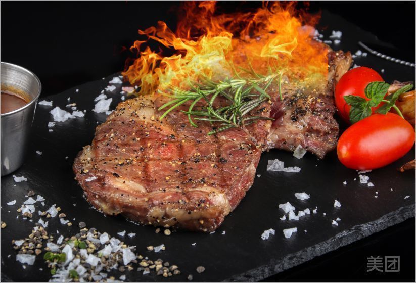 火焰牛排图片