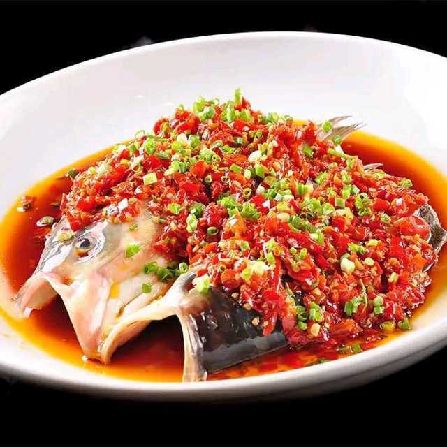 双椒蒸千岛湖有机鱼头图片