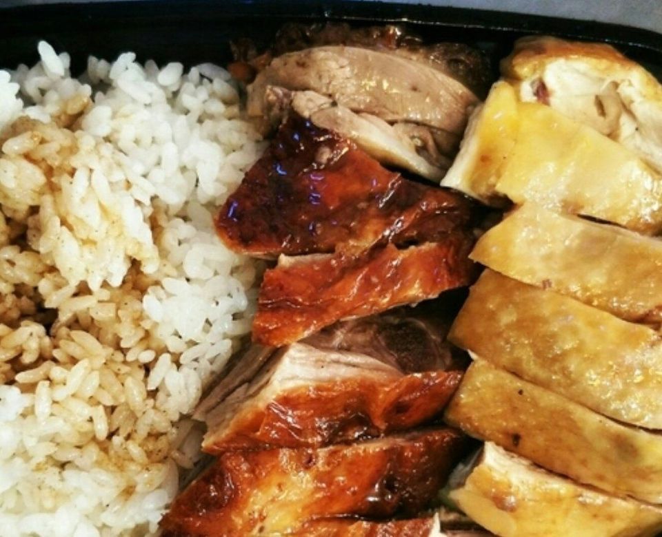 鸡鸭双拼饭图片