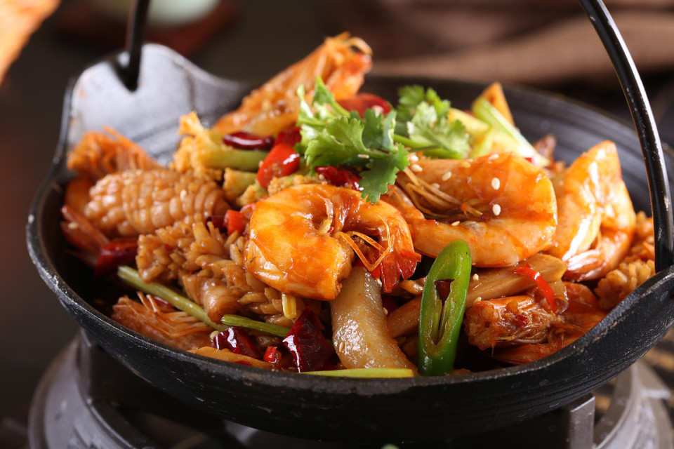 香辣鱿鱼虾图片