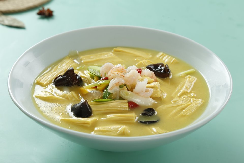 上汤虾仁鲜腐竹图片