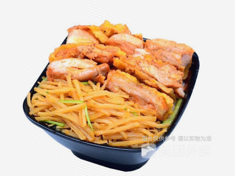 土豆脆皮鸡饭图片