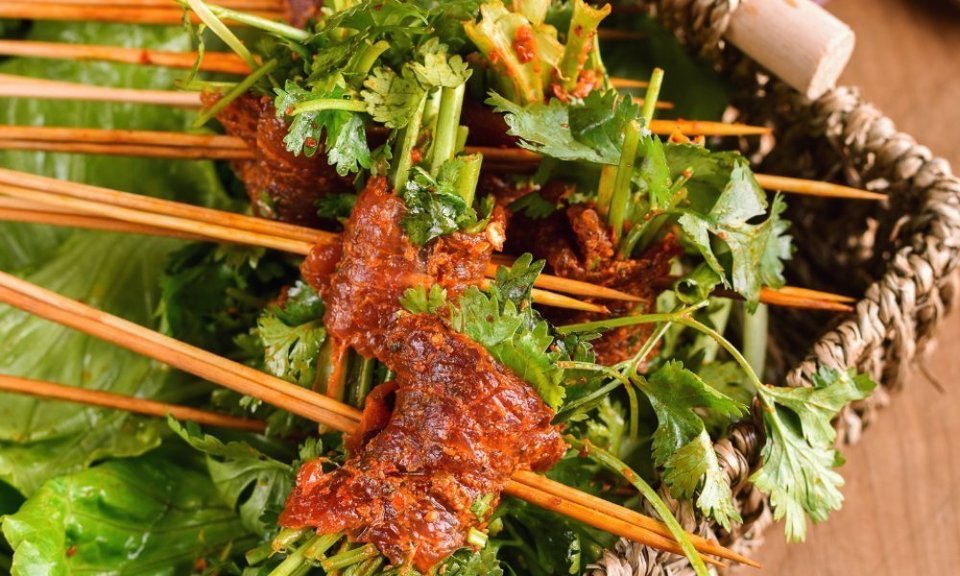 牛肉卷香菜图片