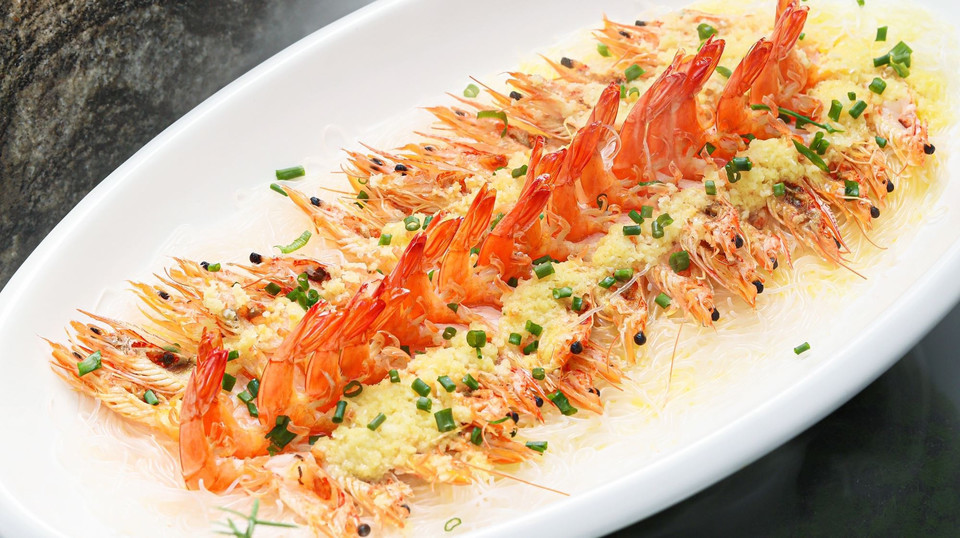 蒜蓉开背虾图片