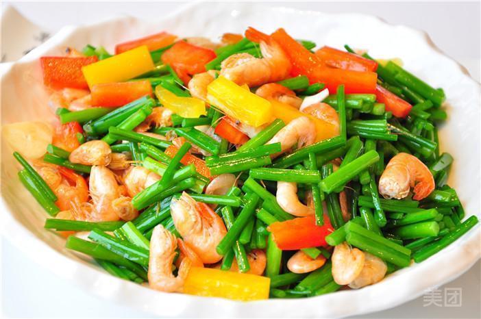 韭菜花炒河虾仔图片