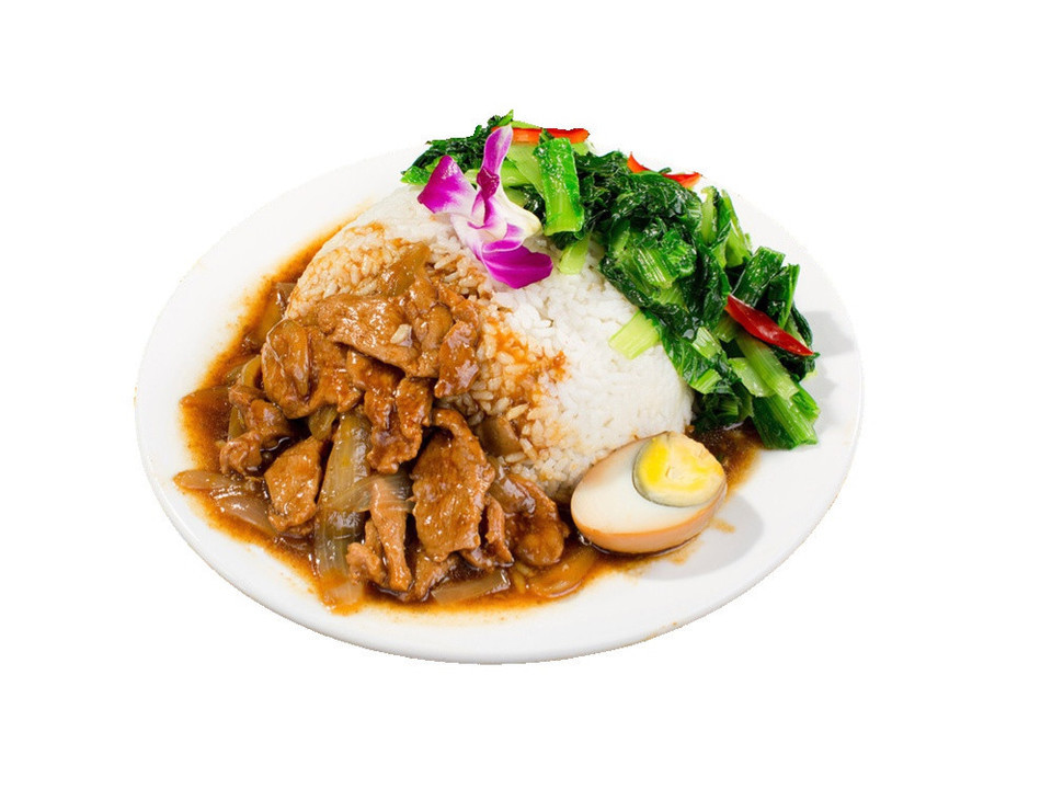 孜然肉片盖浇饭图片